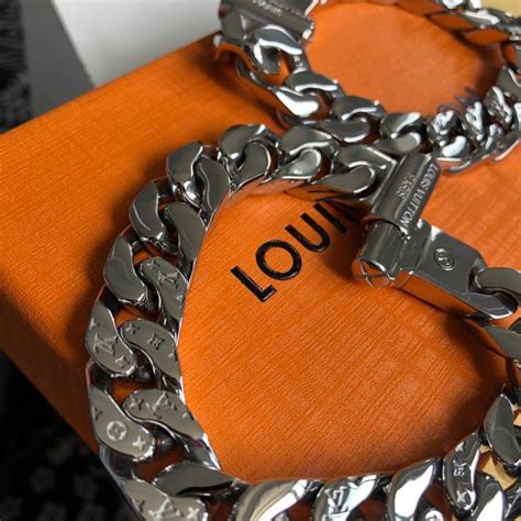 lv cuban link bracelet|cuban link bracelet with name.